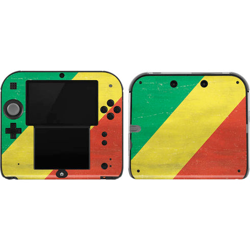 Republic of the Congo Flag Distressed Nintendo 2DS Skin